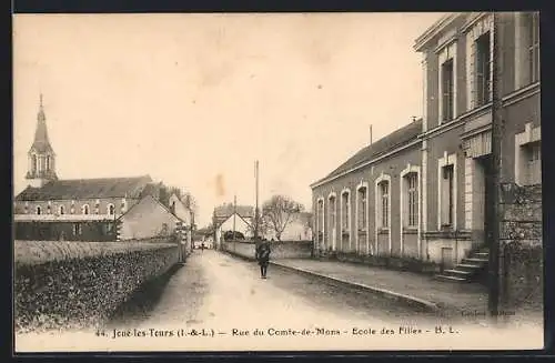 AK Joué-les-Tours, Rue du Comte-de-Mons, École des Filles