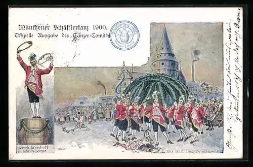 AK München, Schäfflertanz 1900, Leonh. Bischoff - 1. Reifschwinger