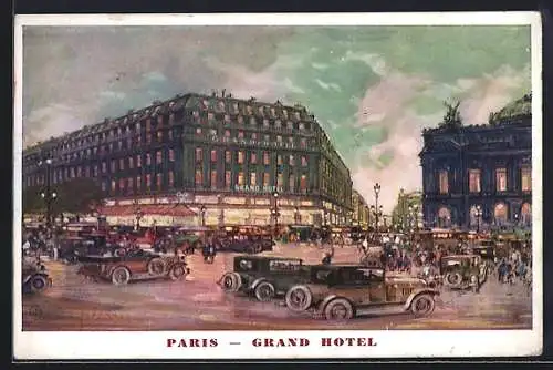 Künstler-AK Paris, Grand Hotel