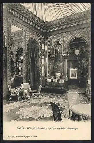 AK Paris, Hotel Continental, Un Coin du Salon Mauresque