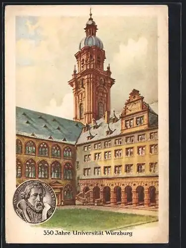 AK Würzburg, 350 Jahre Universität, Hof der Alten Universität