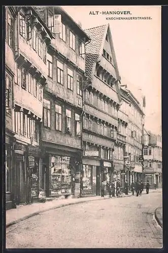 AK Hannover, Knochenhauerstrasse mit Geschäften