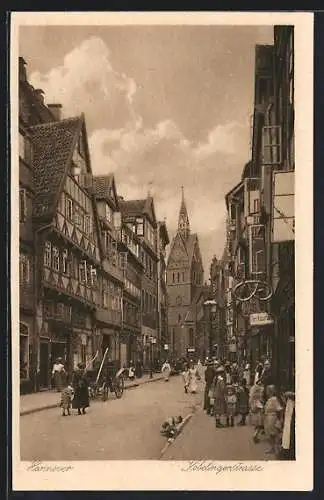 AK Hannover, Köbelingerstrasse mit Restaurant und Kirche