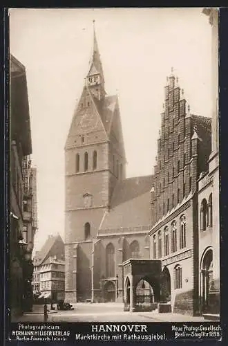 Foto-AK NPG Nr. 294: Hannover, Marktkirche mit Rathausgiebel