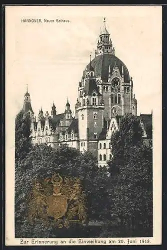 AK Hannover, Neues Rathaus, Einweihung am 20.06.1913