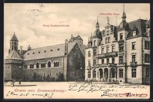 AK Braunschweig, Burg Dankwarderode und Hotel Deutsches Haus