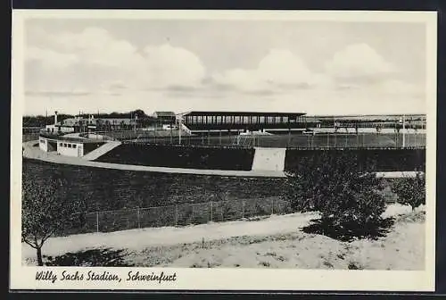 AK Schweinfurt, Willy Sachs Stadion aus der Vogelschau