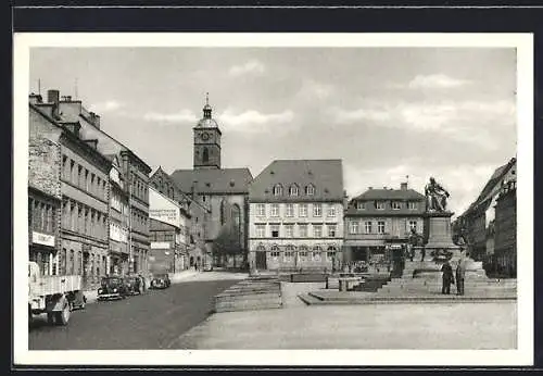 AK Schweinfurt / Main, Marktplatz mit Rückert-Denkmal