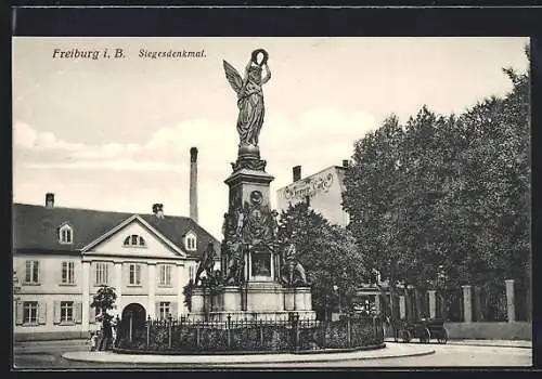 AK Freiburg i. B., Siegesdenkmal, Wiener Cafe