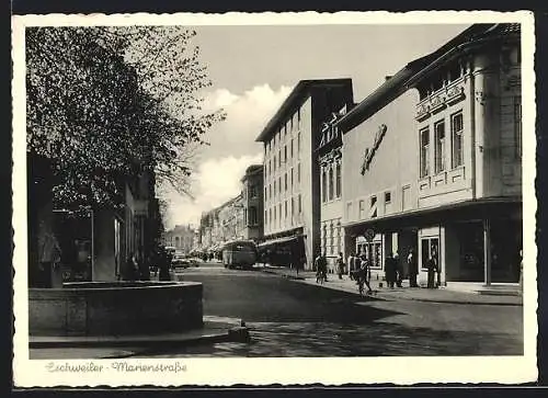 AK Eschweiler, Marienstrasse mit Kino Apollo-Filmtheater