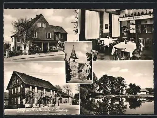 AK Volkmarode-Braunschweig, Gasthaus Zum Berge, Innenansicht, Lebensmittelgeschäft Joachim Ahrens