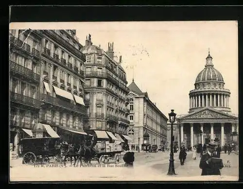 AK Paris, Le Panthéon et la Rue Soufflot