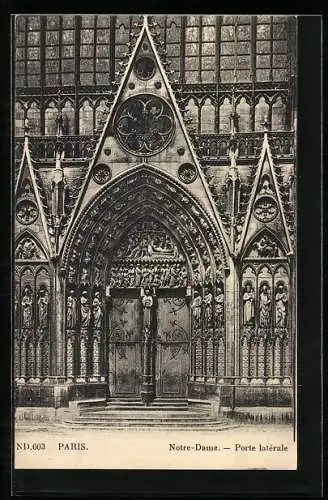 AK Paris, Cathédrale Notre-Dame, Porte latérale