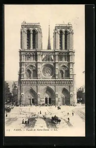 AK Paris, Facade de Notre-Dame