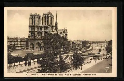 AK Paris, Cathédrale Notre-Dame - Vue d`ensemble - General view