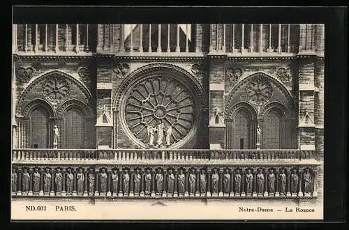 AK Paris, Cathédrale Notre-Dame, La Rosace