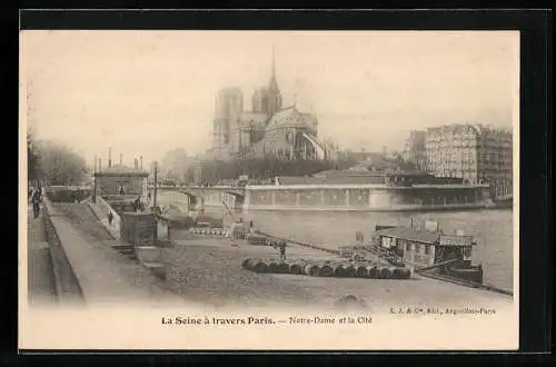 AK Paris, Cathédrale Notre-Dame et la Citè