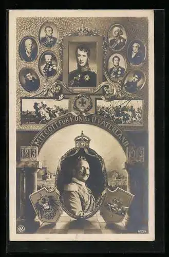 AK Kaiser Wilhelm II., Friedrich Wilhelm II, Fürst Blücher