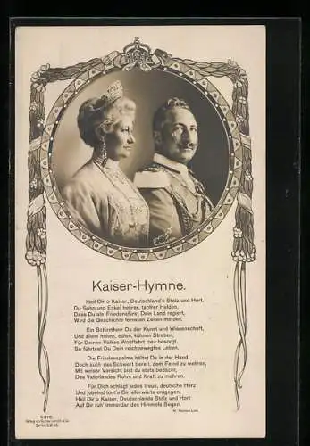 AK Kaiserliches Paar und die Kaiser-Hymne