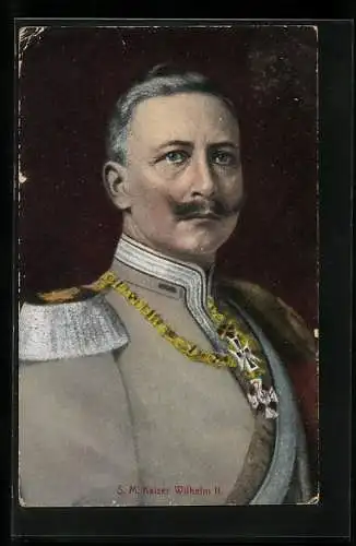 AK S. M. Kaiser Wilhelm II. in Uniform mit Orden