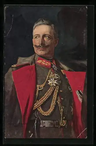 AK Kaiser Wilhelm II. nach einem Gemälde von Alfred Schwarz