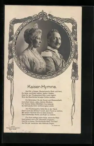 AK Kaiserliches Paar und die Kaiser-Hymne