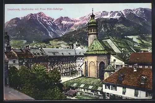 AK Innsbruck, Hofkirche mit Frau Hitt-Gebirge