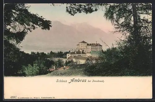 AK Innsbruck, Blick auf Schloss Ambras