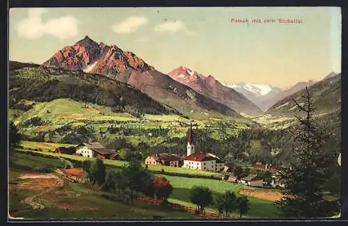 AK Patsch /Stubaital, Ortsansicht mit Bergpanorama