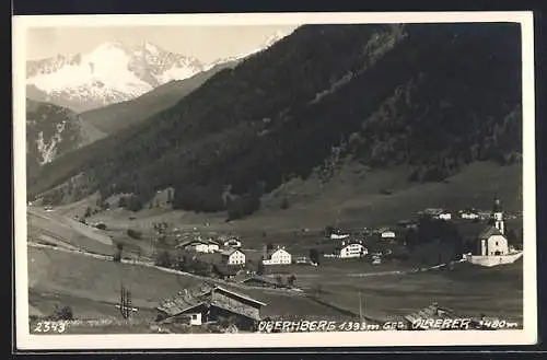 AK Obernberg am Brenner, Ortsansicht mit Kirche & Olperer