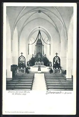 AK Schwarzach b. Bregenz, Inneres der neuen Kirche