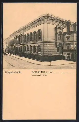 AK Berlin, Kriegsakademie, Dorotheenstrasse 58-59