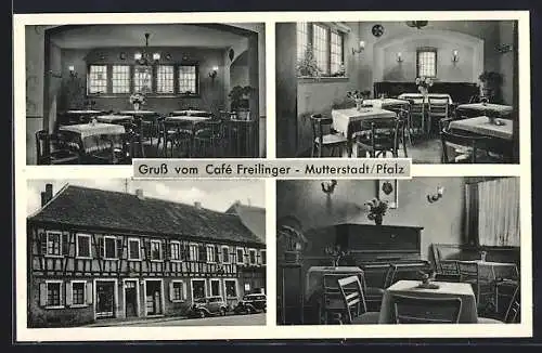 AK Mutterstadt / Pfalz, Café Freilinger mit Innenansichten