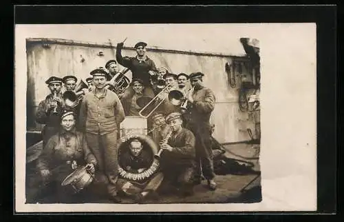 Foto-AK Kriegsschiff SMS Grosser Kurfürst, Militärmusik an Bord