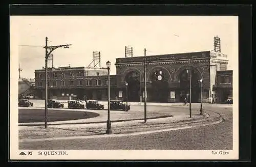 AK St-Quentin, La Gare, Bahnhof