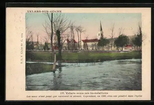 AK Velars-sur-Ouche, sous ses inondations, les eaux n'ont passé que rarement ce niveau