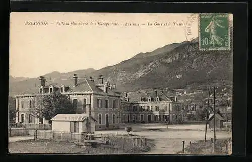 AK Briancon, La Gare et le Terminus, Bahnhof