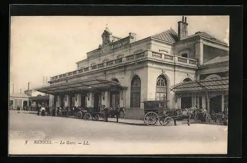 AK Rennes, La Gare, Bahnhof