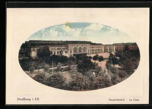 AK Strassburg i. E., Hauptbahnhof, La Gare