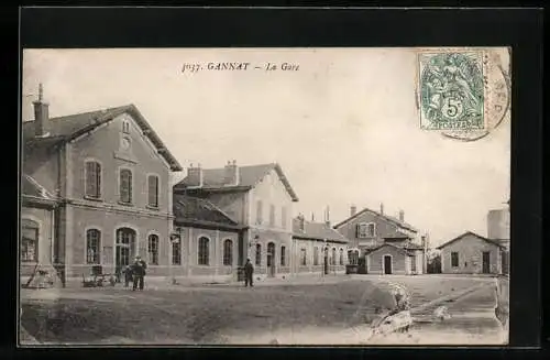 AK Gannat, La Gare, Bahnhof