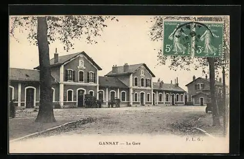 AK Gannat, La Gare, Bahnhof