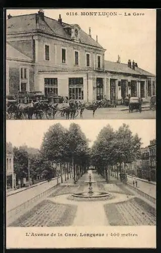 AK Montlucon, La Gare / Bahnhof, L`Avenue de la Gare