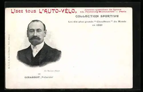 AK Autorennen, Les dix plus grands Chauffeurs du Monde en 1900, Girardot, Voituriste