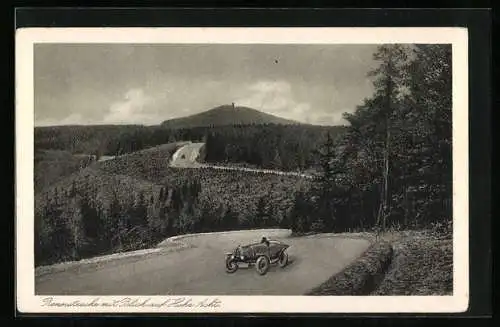 AK Rennauto auf dem Nürburgring mit Blick a. d. Hohe Acht