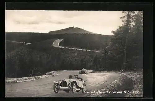 AK Rennautos auf dem Nürburgring, Blick auf die Hohe Acht, Autorennen