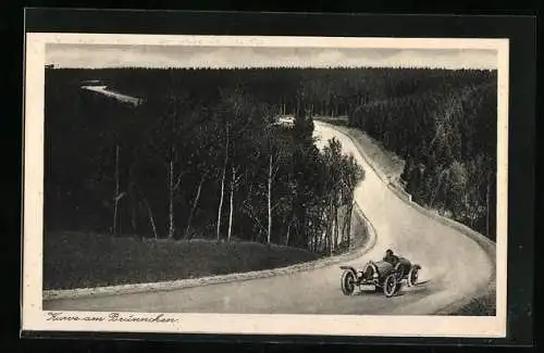 AK Rennauto auf dem Nürburgring, Kurve am Brünnchen