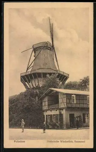 AK Potsdam, Historische Windmühle, Sanssouci