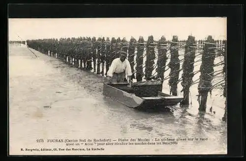 AK Fouras, Peche des Moules, Muschelfischer besichtigt den Fang