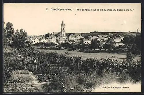 AK Oudon /Loire-Inf., Vue générale sur la Ville prise du Chemin de Fer