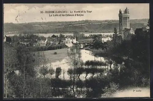 AK Oudon /Loire-inf., Le Havre et la Tour, La Loire et les Coteaux d`Anjou